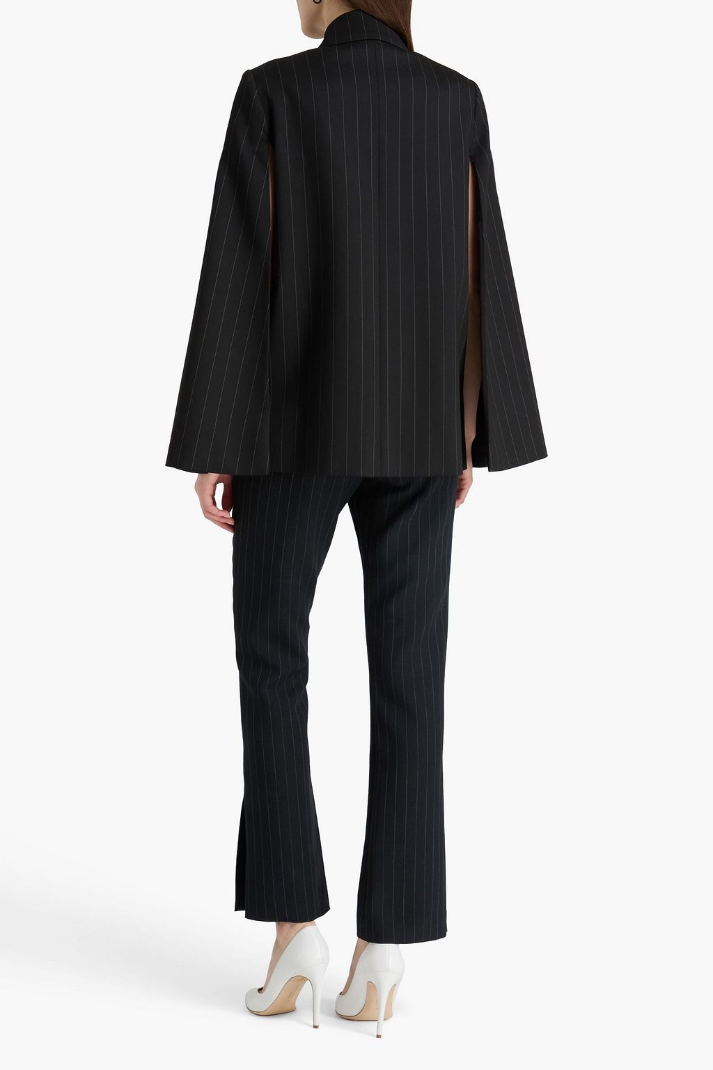 ALICE + OLIVIA Philippa bow-detailed pinstriped twill jacket | THE