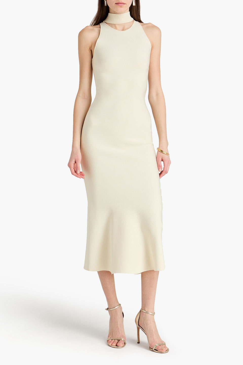  Safiyaa - Chasca Midikleid Aus Ponte Mit Cut-outs - Weiß - S 