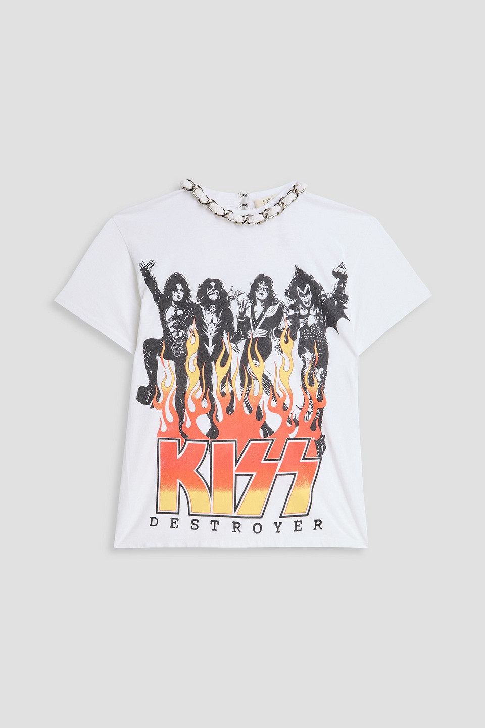 alice olivia - miller printed cotton-jersey t-shirt - white - xs/s