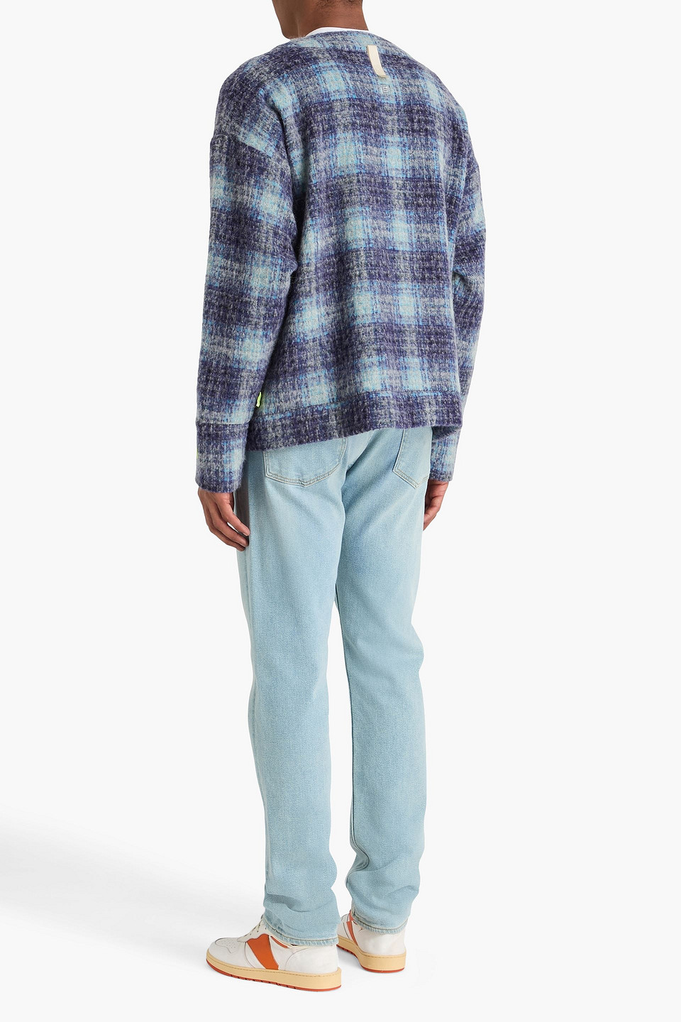  Advisory Board Crystals - Karierter Cardigan Aus Bouclé-tweed Aus Einer Wollmischung - Blau - L 
