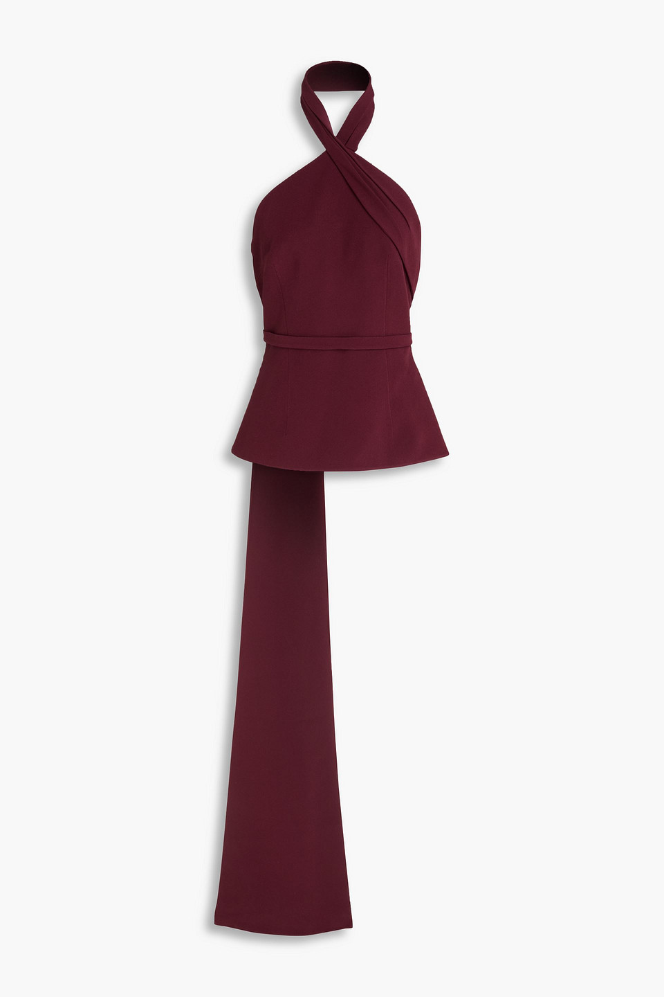 Safiyaa Odele Draped Crepe Top In Burgundy