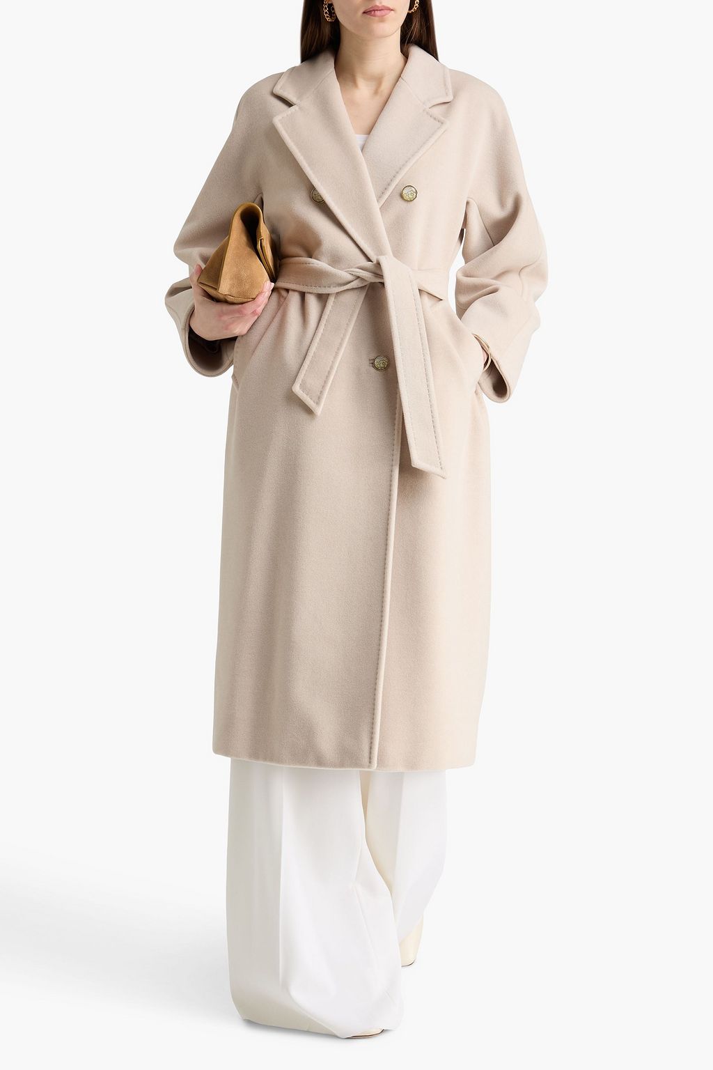 BRUNELLO CUCINELLI ウール&カシミヤ混フェルト ダブルブレスト コート