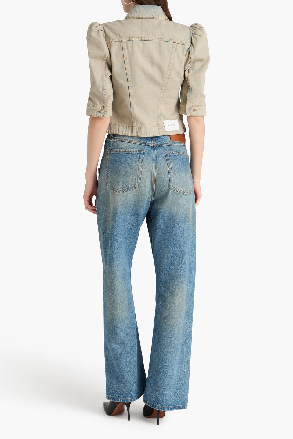  Coperni - Cropped Jeansjacke In Distressed-optik - Blau - Fr 38 