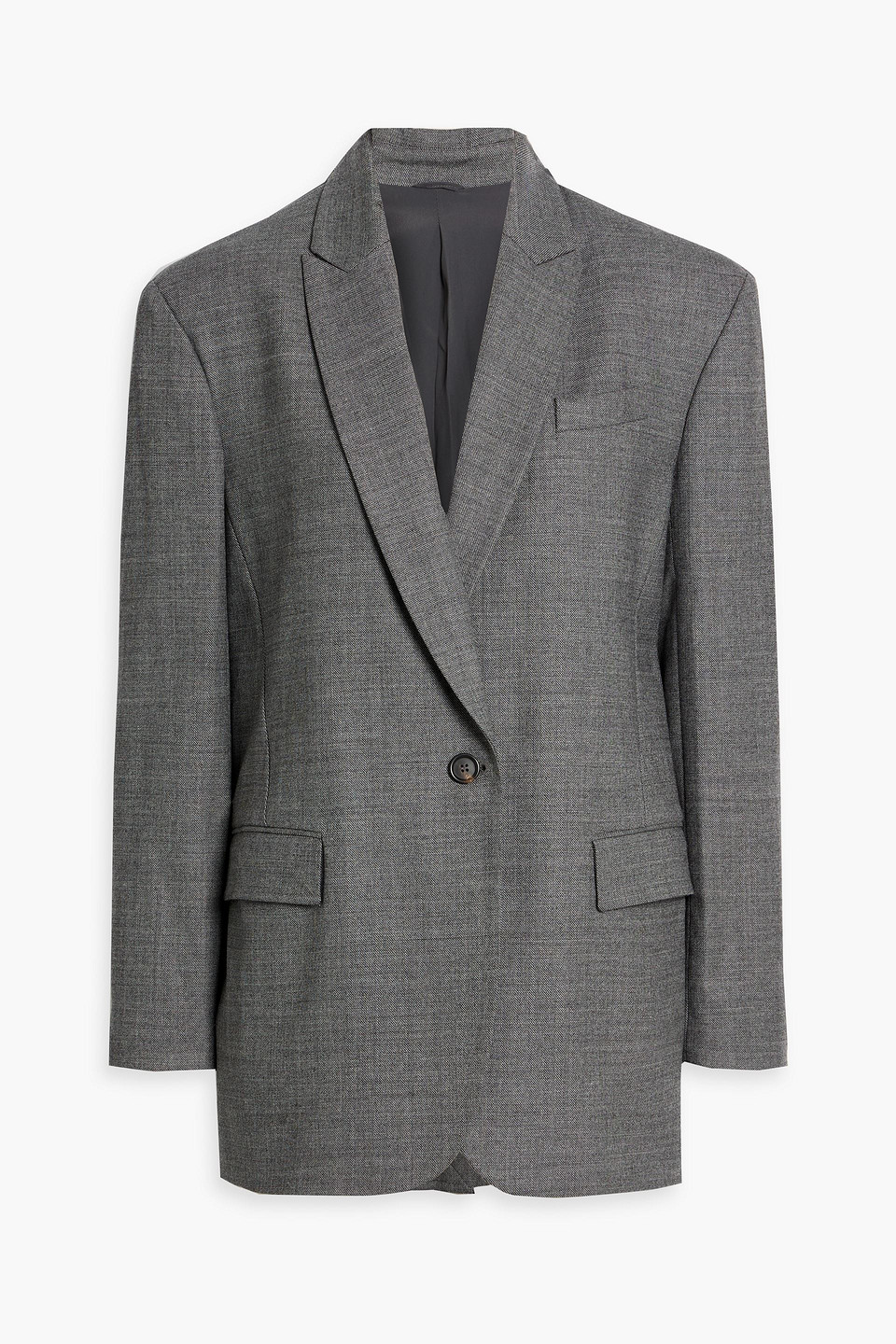 Brunello Cucinelli Wool-blend Blazer In Gray