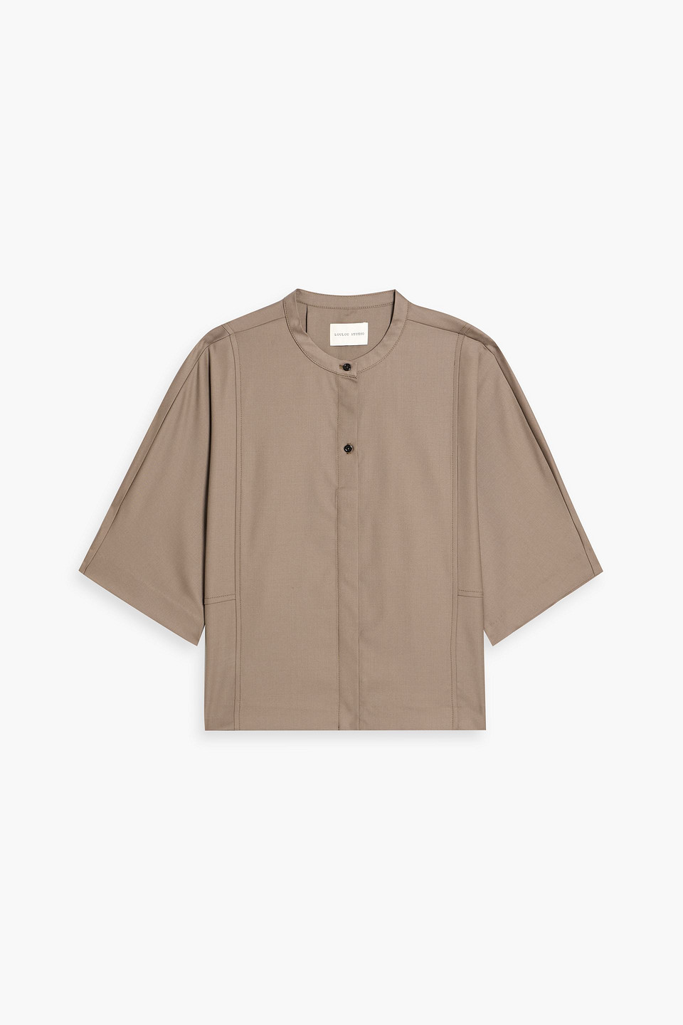 Loulou De Saison Aylin Wool-twill Shirt In Brown