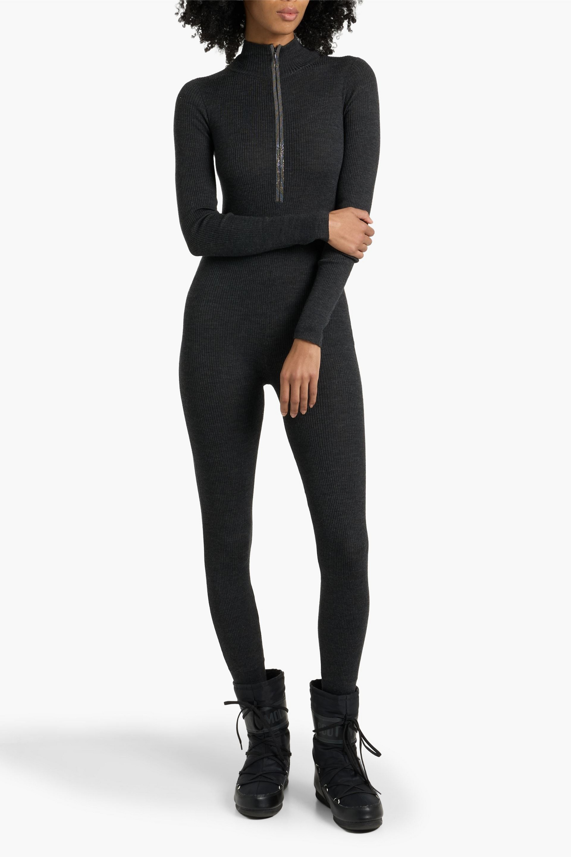 Brunello Cucinelli Bead-embellished wool and cashmere-blend jumpsuit