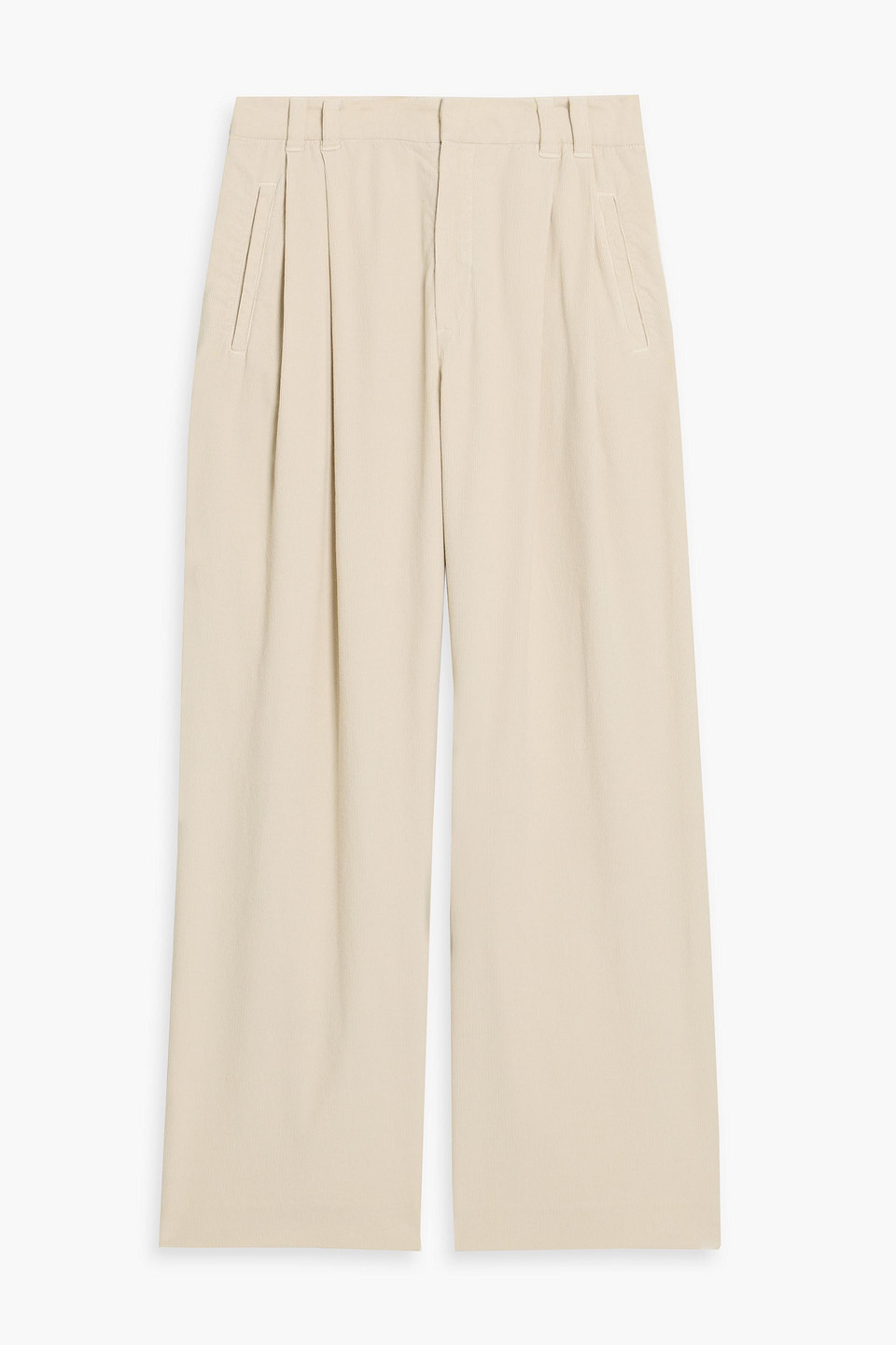 brunello cucinelli - cotton-blend corduroy wide-leg pants - neutral - it 42