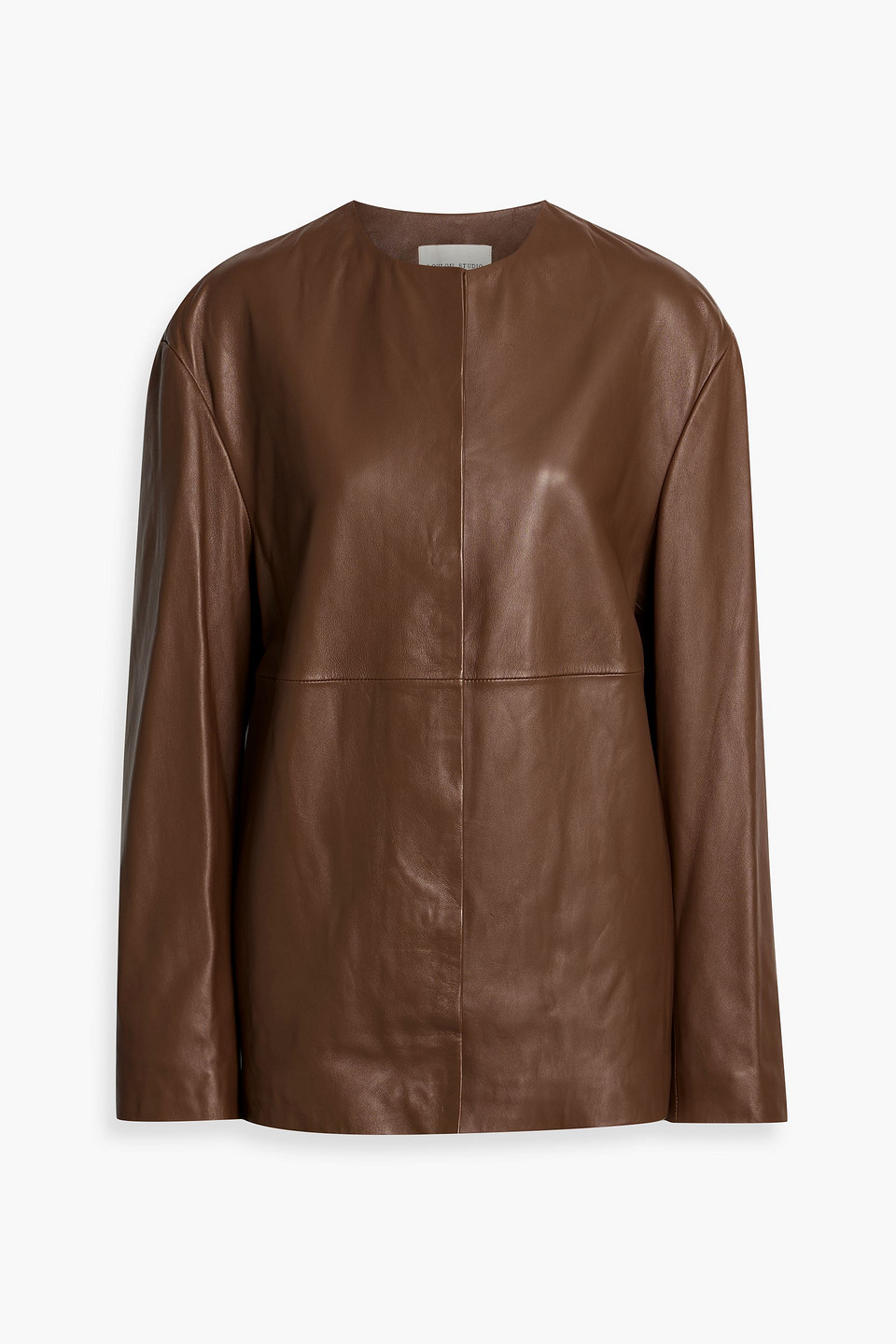 Loulou De Saison Atalia Leather Jacket In Brown