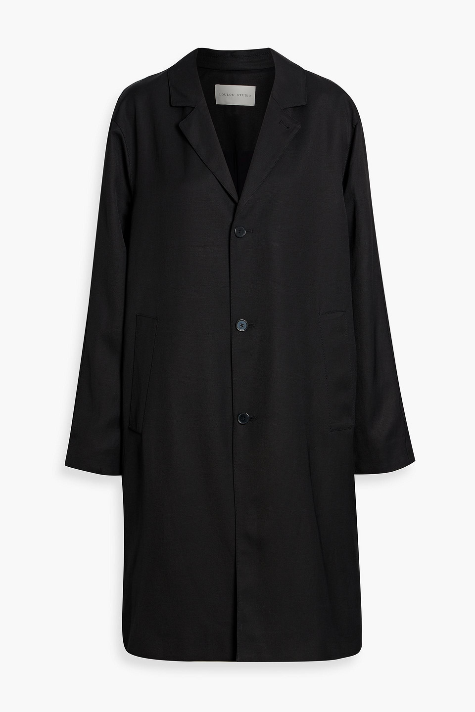 Loulou De Saison Menja Twill Coat In Black