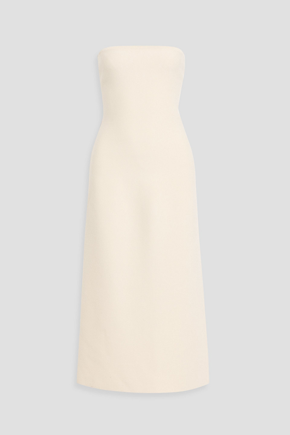 gabriela hearst - immanuel strapless wool midi dress - white - xs