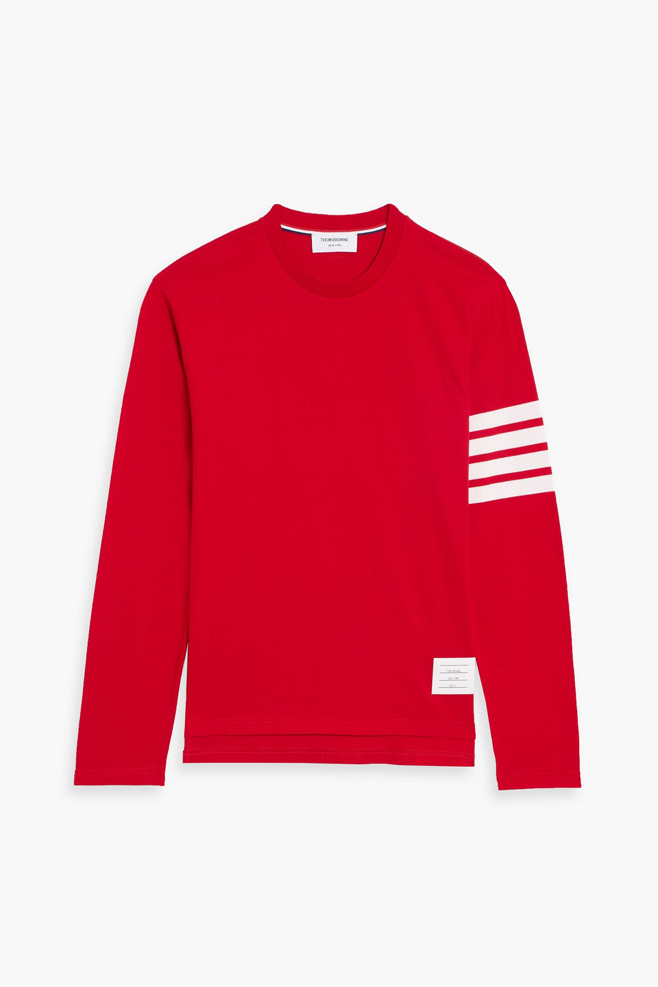 thom browne - printed cotton-jersey t-shirt - red - 0