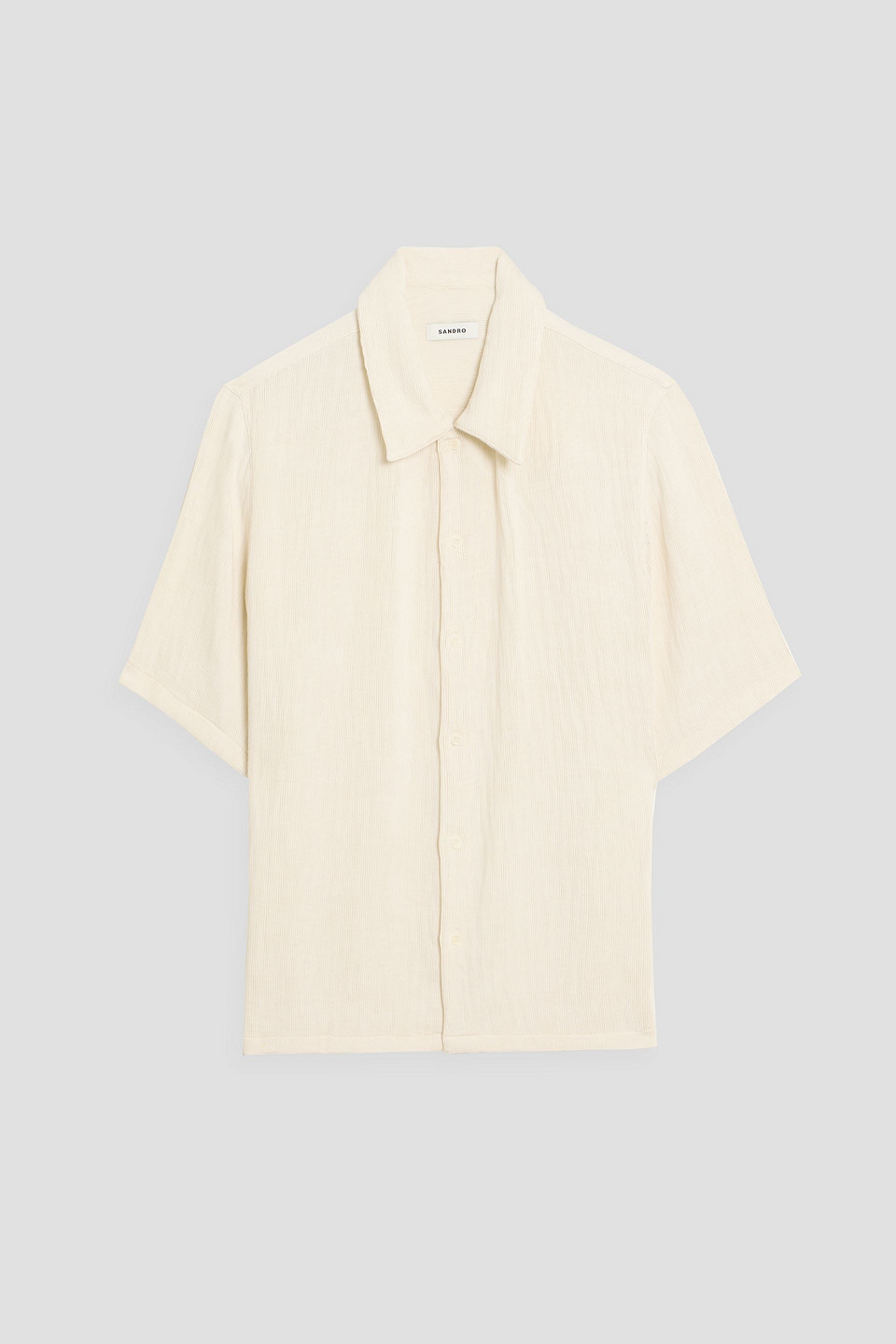 Sandro Ribbed Jersey Shirt In Neutral