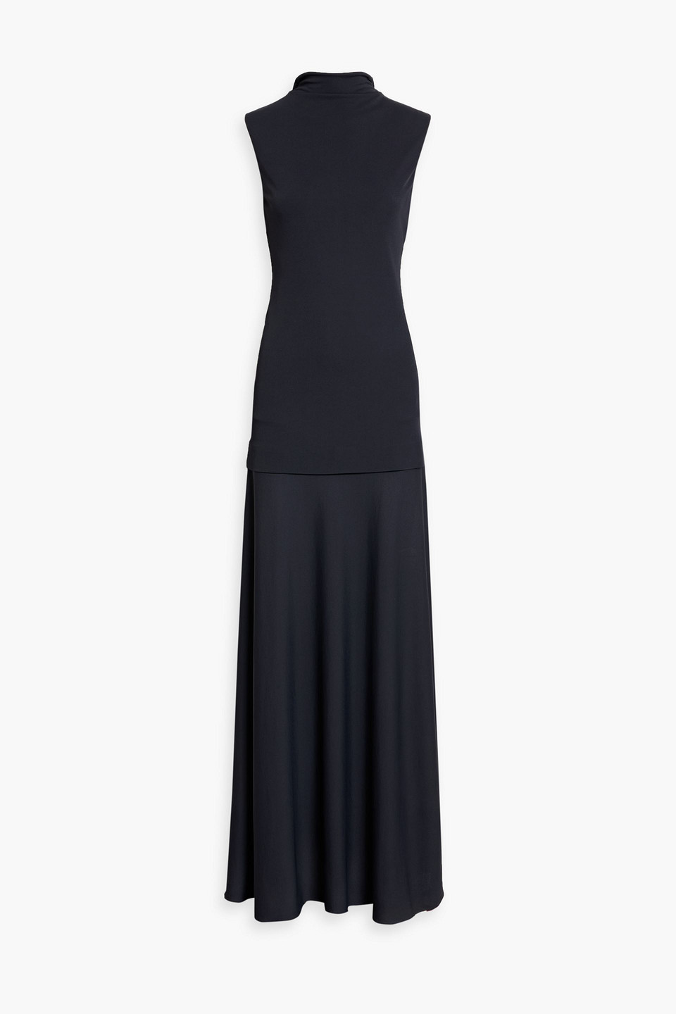 jil sander - layered crepe maxi dress - blue - fr 38