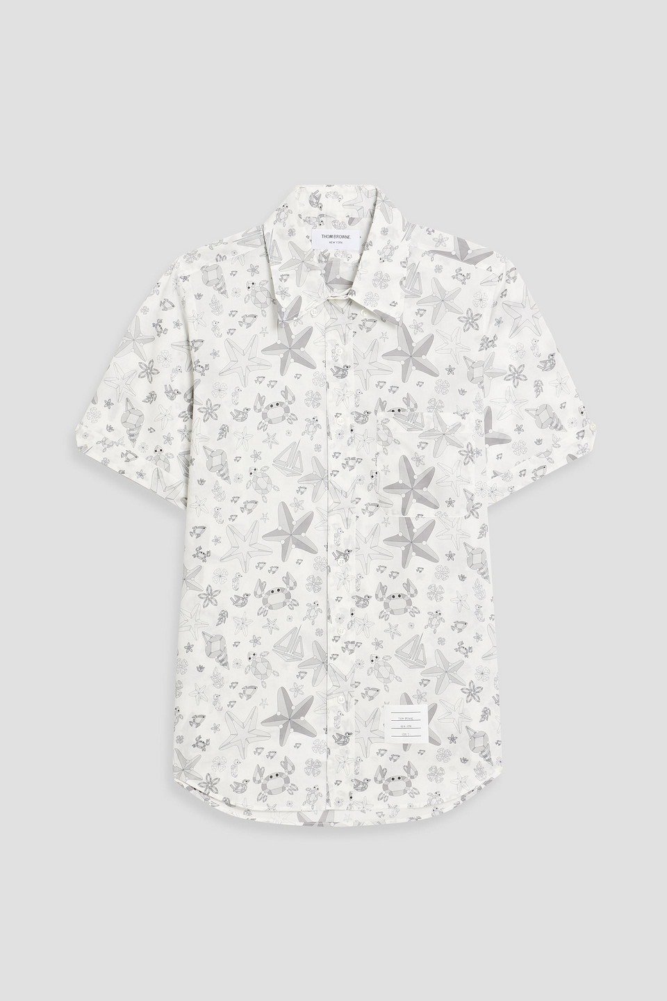 thom browne - printed cotton shirt - white - 0