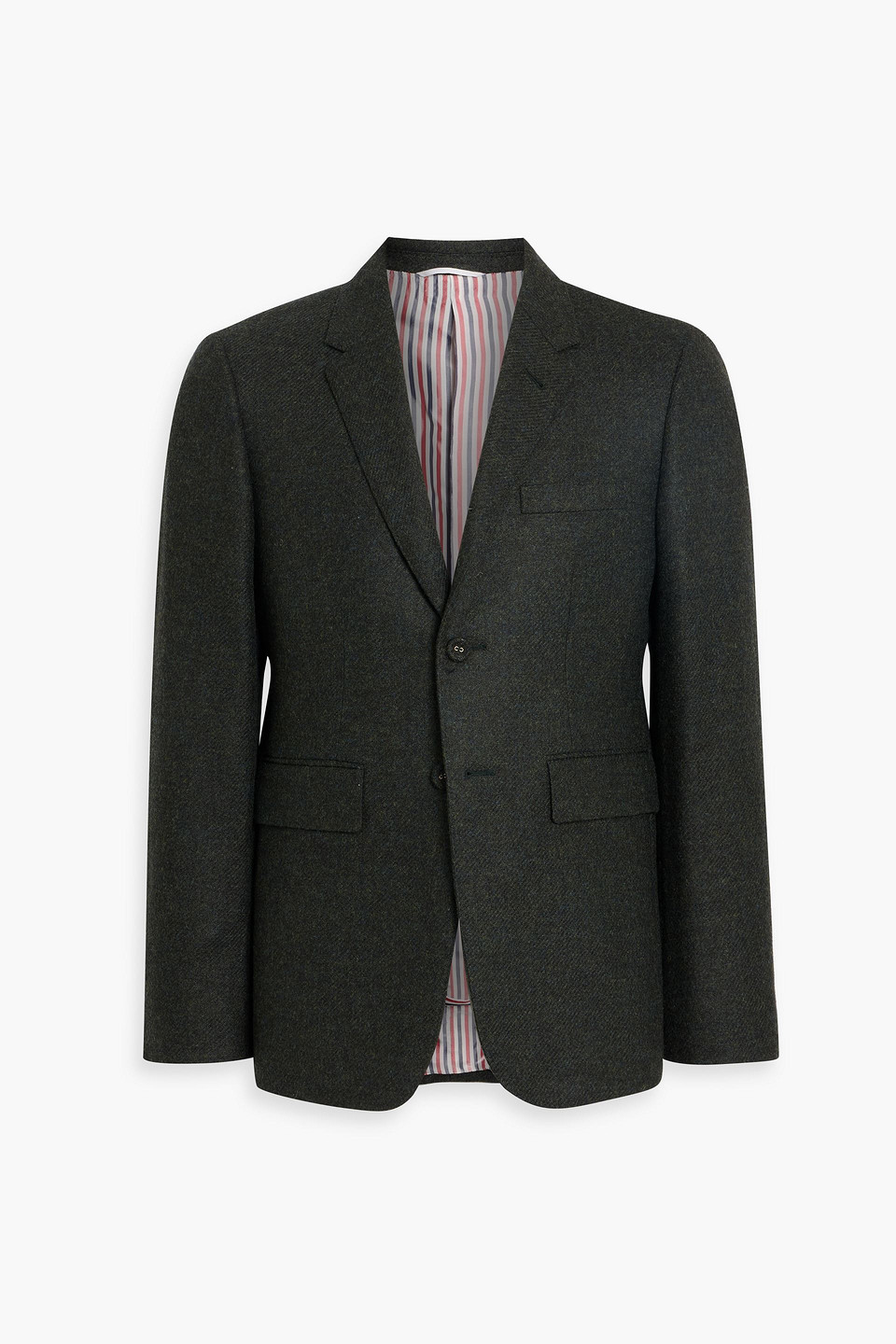 thom browne - wool-tweed blazer - green - 0