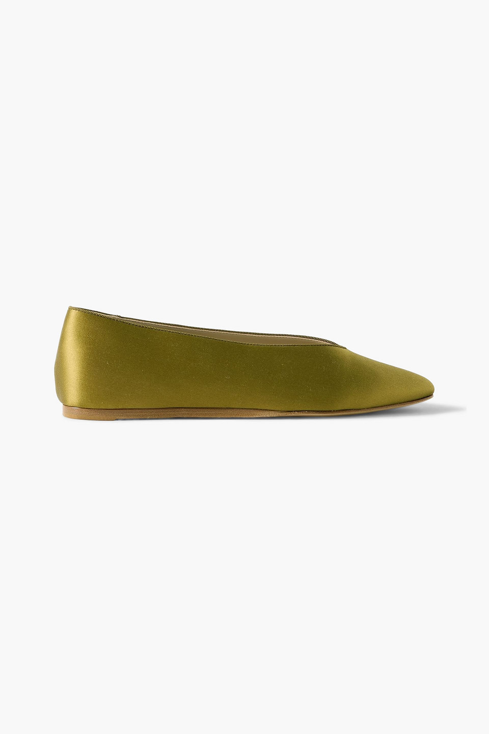 Le Monde Beryl Regency Satin Ballet Flats In Green