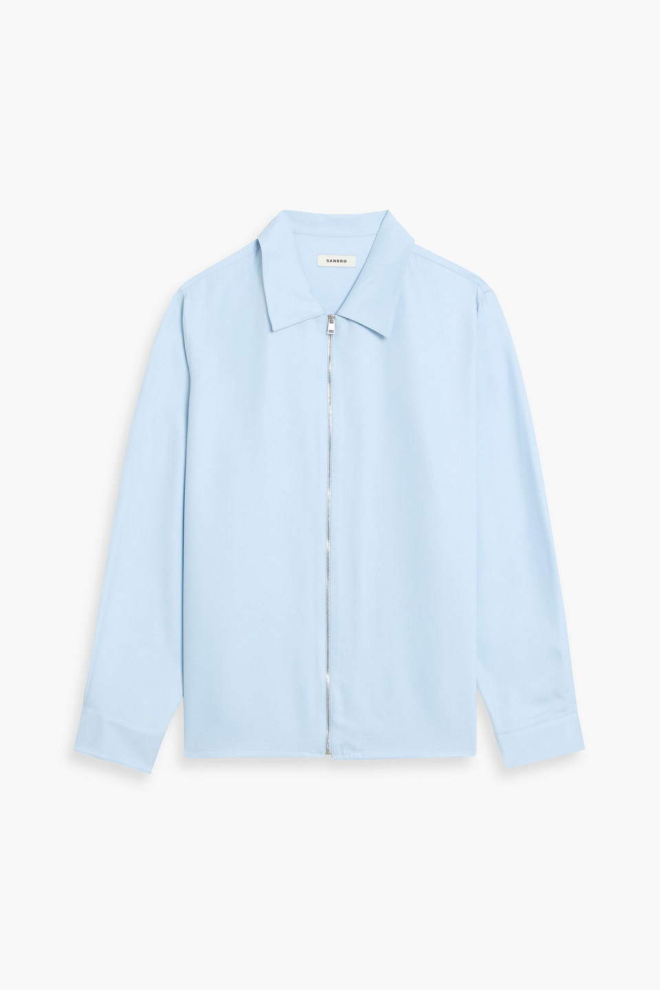 Sandro Lyocell-blend Crepe Shirt In Blue