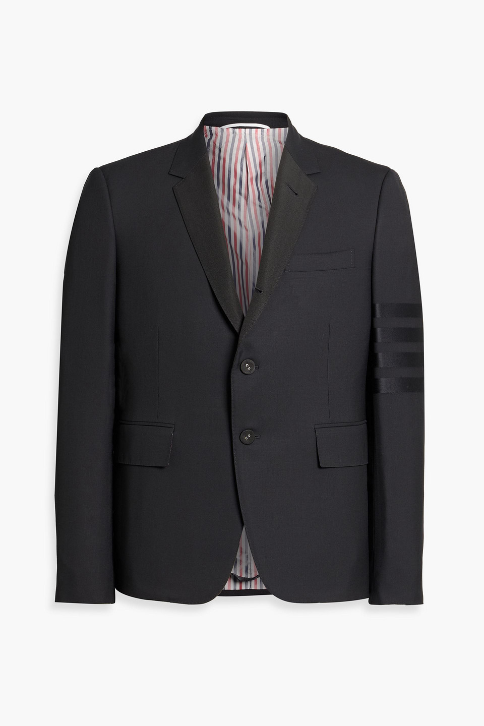 thom browne - striped wool blazer - black - 2