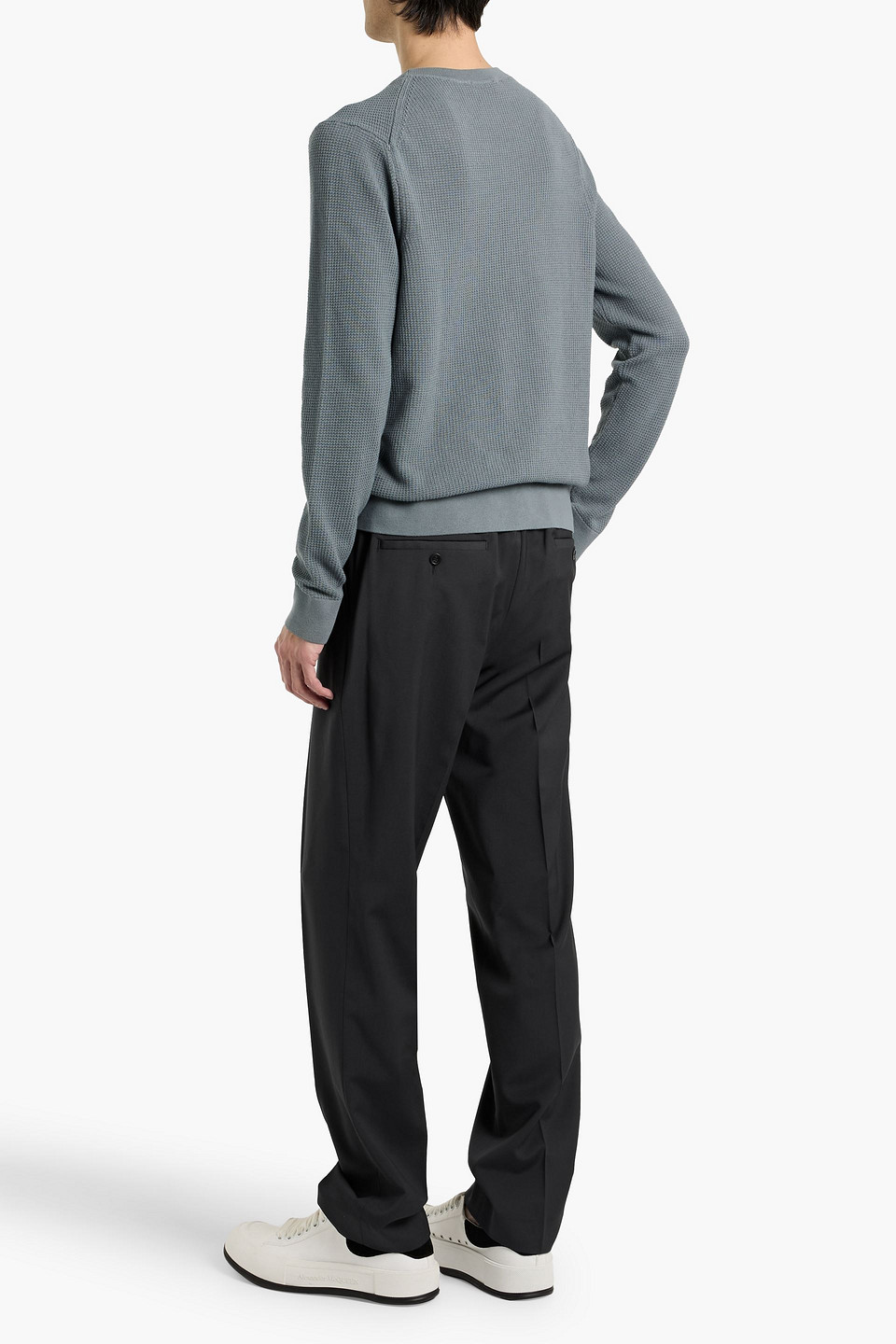  Sandro - Pullover Aus Baumwolle In Waffelstrick - Grau - S 