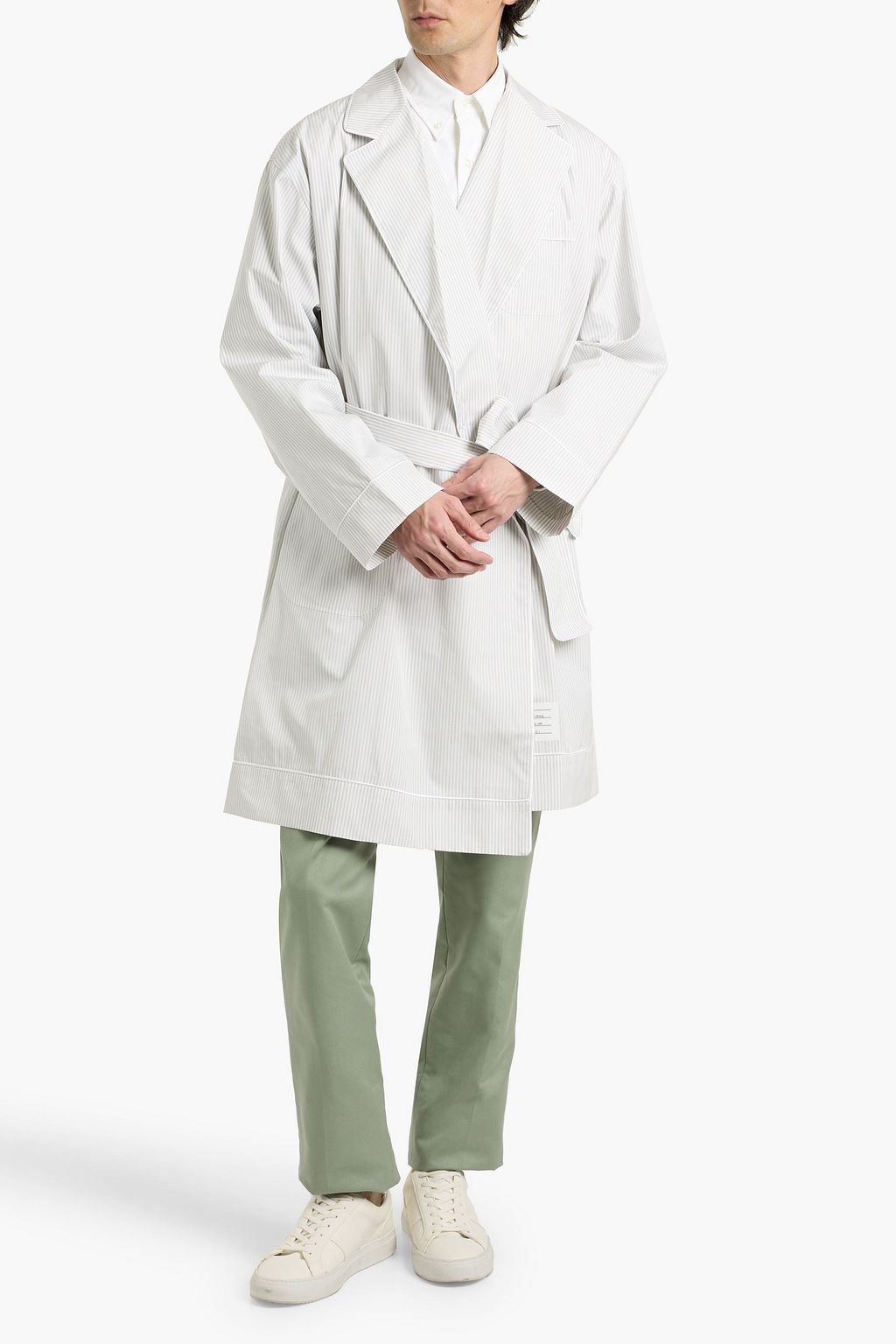 THOM BROWNE Striped trench coat | THE OUTNET