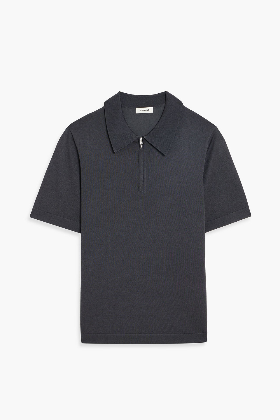 Sandro Knitted Polo Shirt In Blue