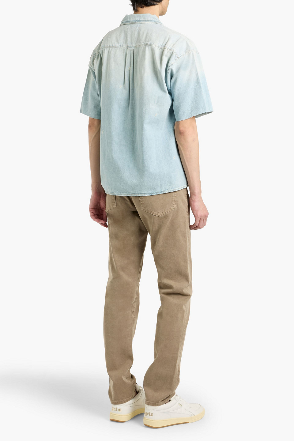  Frame - Distressed Denim Shirt - Blue - Xs 