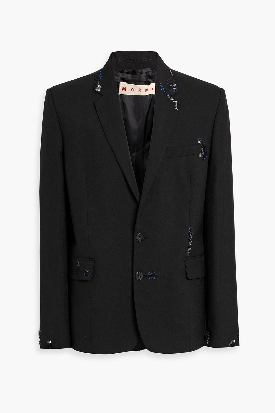 marni - embellished wool blazer - black - it 50