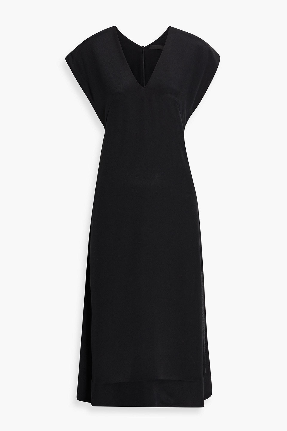 Wardrobe.nyc Silk-crepe Midi Dress In Black