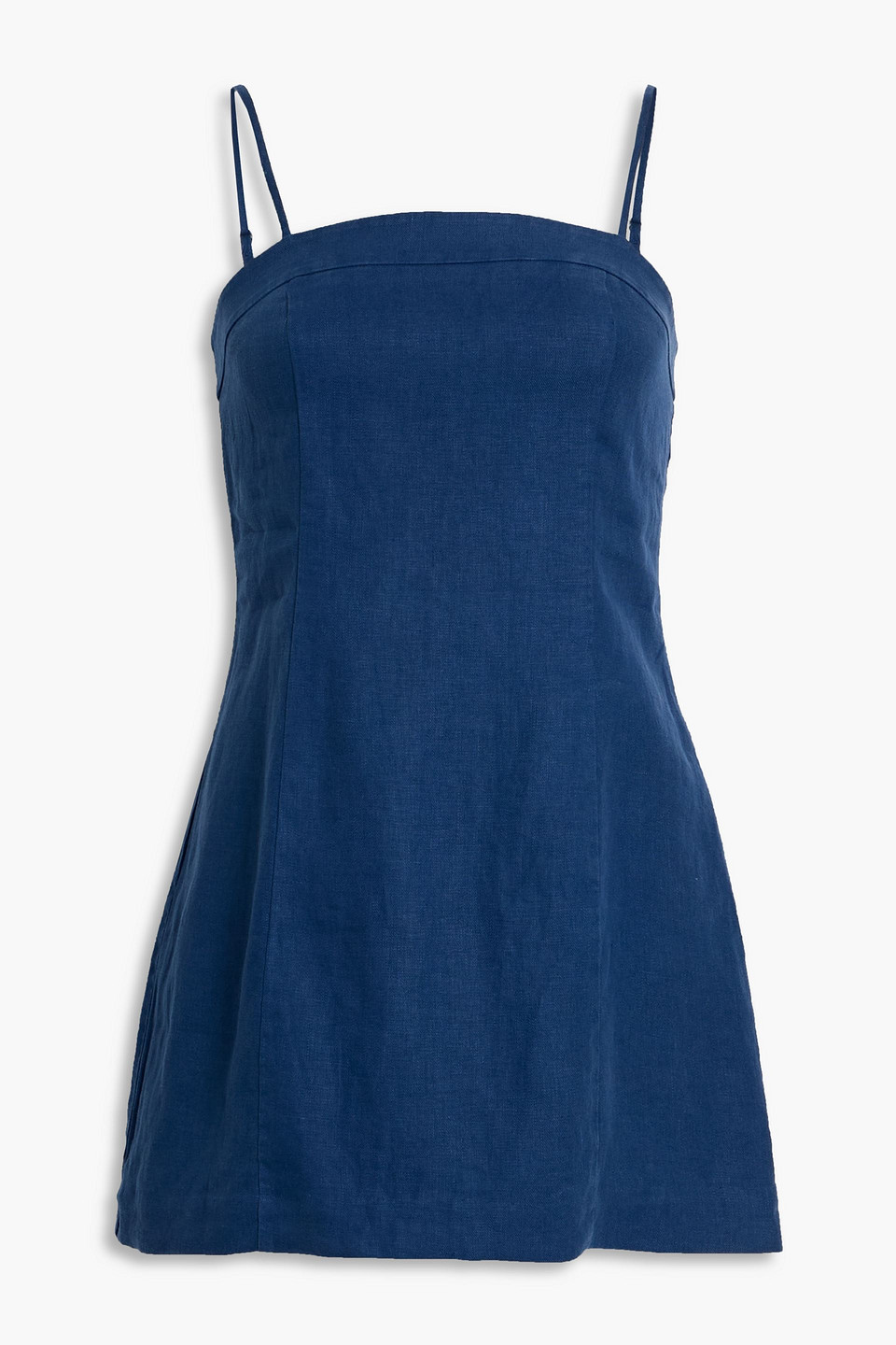 Alex Mill Chloe Linen-twill Mini Dress In Blue