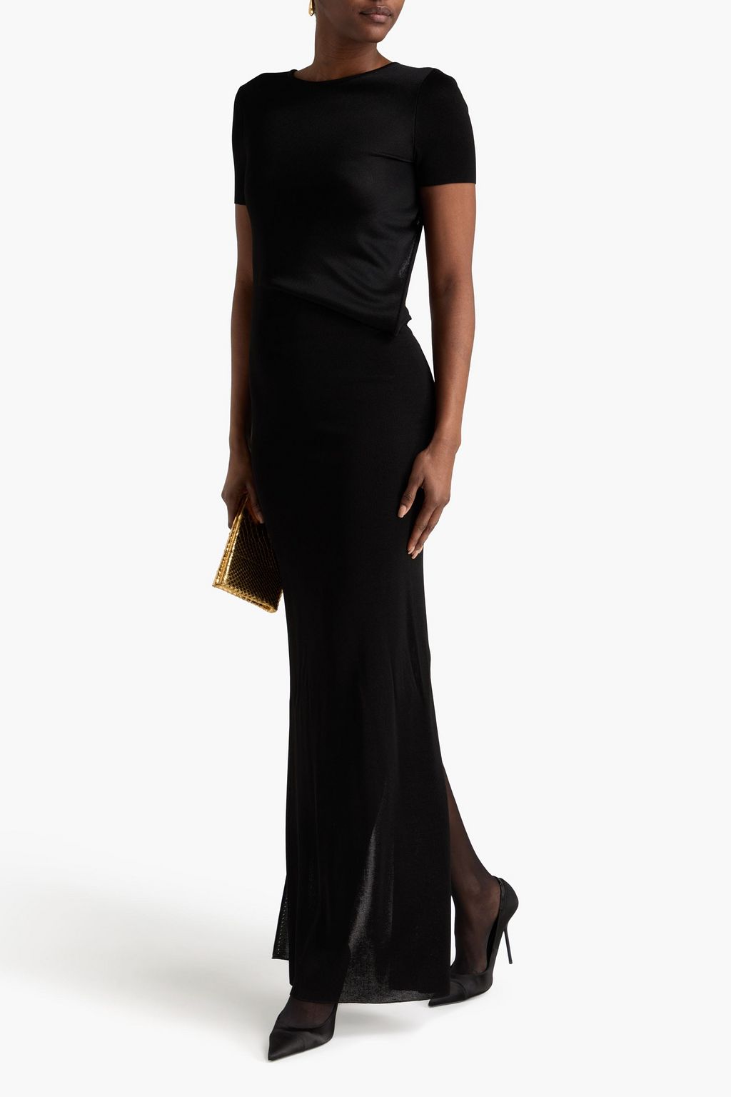 TOM FORD Open-back knitted maxi dress | THE OUTNET