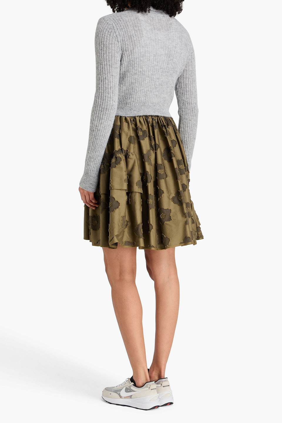  Cecilie Bahnsen - Cropped Pullover „odette“ Aus Rippstrick Mit Polokragen - Grau - L 