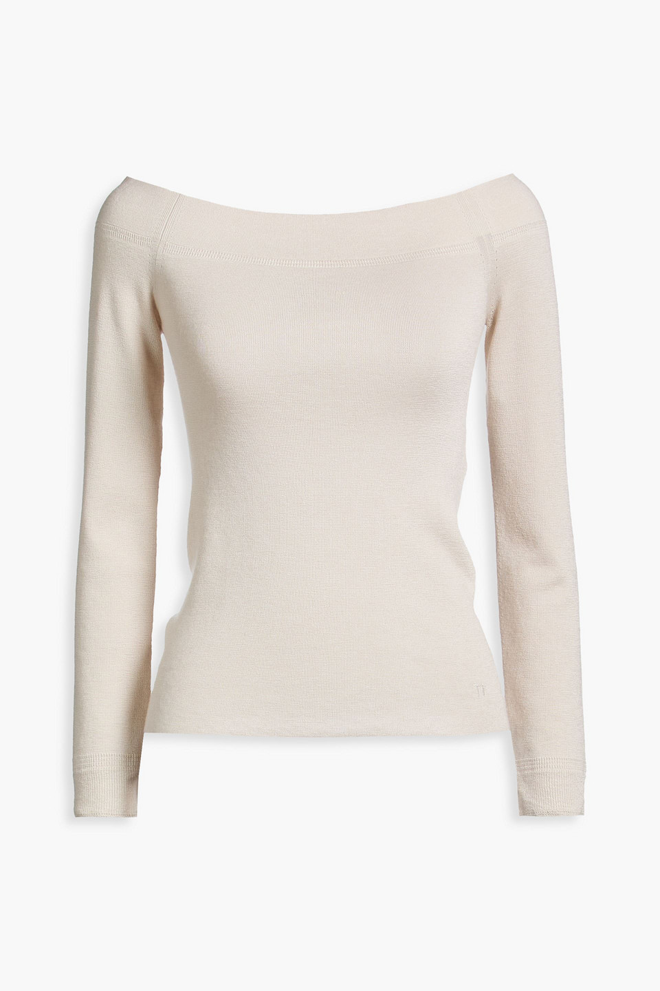 tom ford - off-the-shoulder cashmere and silk-blend top - white - xs