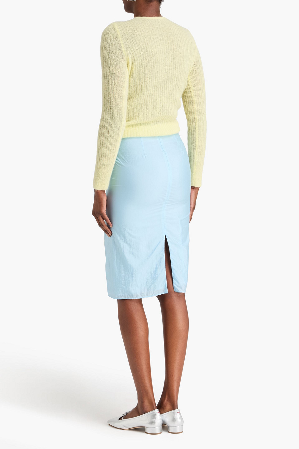  Cecilie Bahnsen - Pullover „ussi“ Aus Rippstrick Mit Raffungen - Gelb - L 