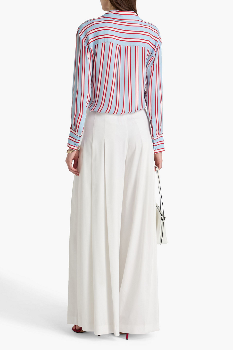  Alice Olivia - Hose „ainslie“ Aus Twill Aus Einer Lyocellmischung Mit Weitem Bein Und Falten - Weiß - Us 4 