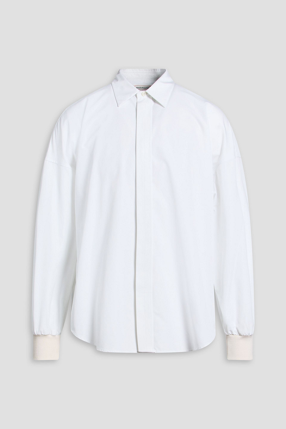 mcqueen - cotton-poplin shirt - white - uk/us 15
