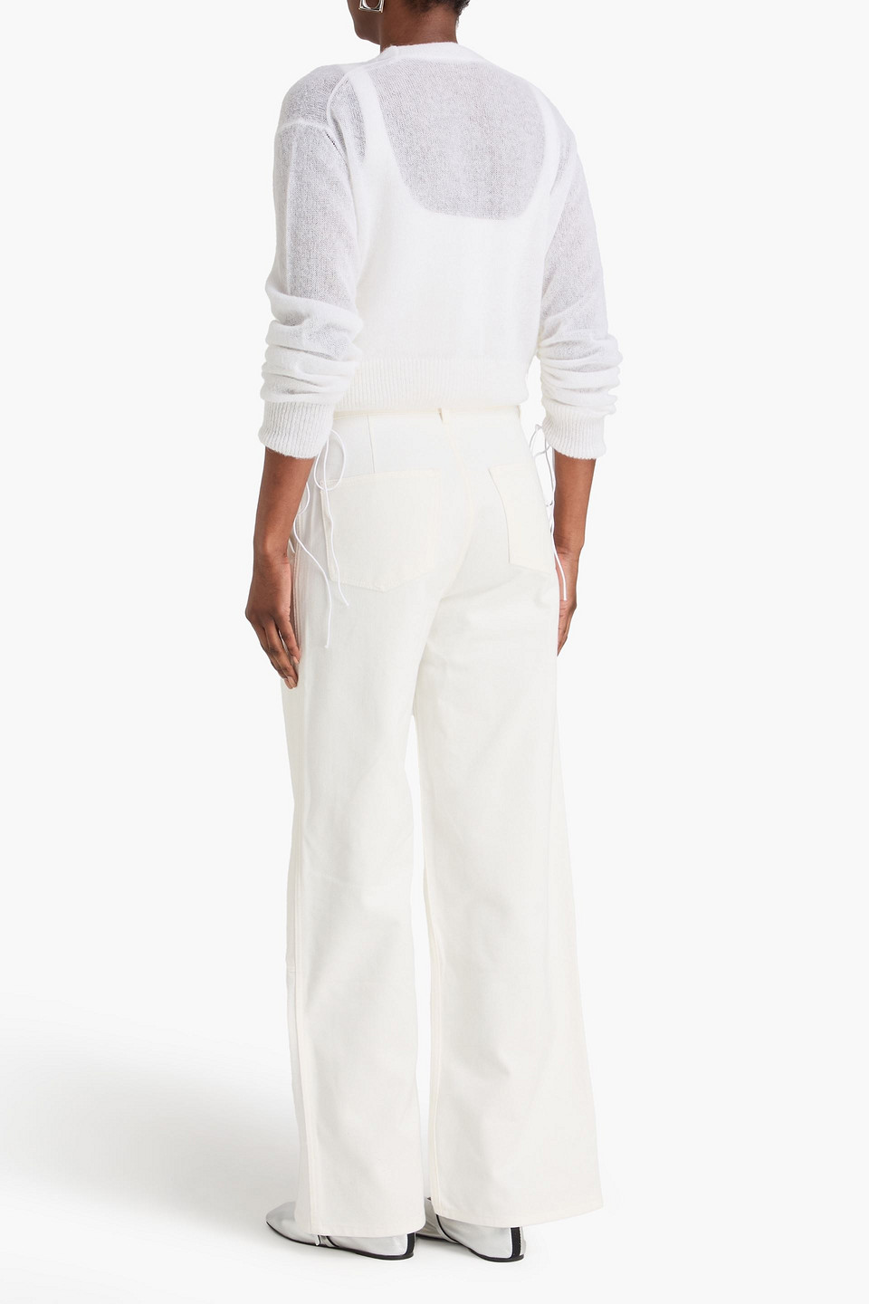 Cecilie Bahnsen - Cropped Cardigan „vicki“ Aus Häkelstrick - Weiß - L 