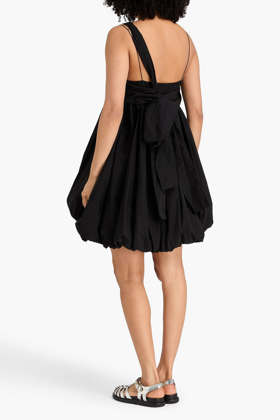  Cecilie Bahnsen - Minikleid „victoria“ Aus Shell Mit Twist-detail Und Asymmetrischer Schulterpartie - Schwarz - Uk 12 