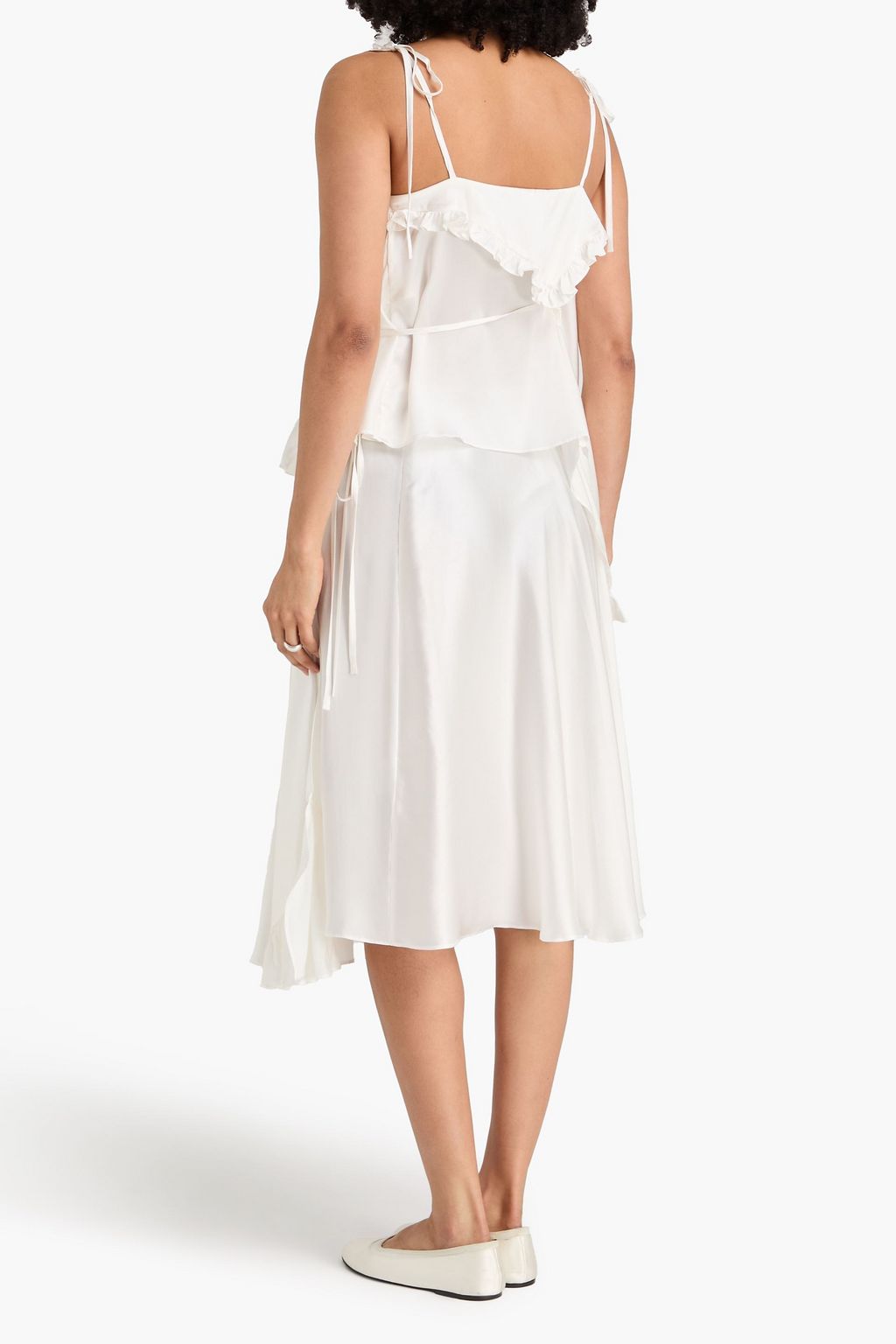 CECILIE BAHNSEN Alessandra ruffled silk-organza wrap top | THE OUTNET