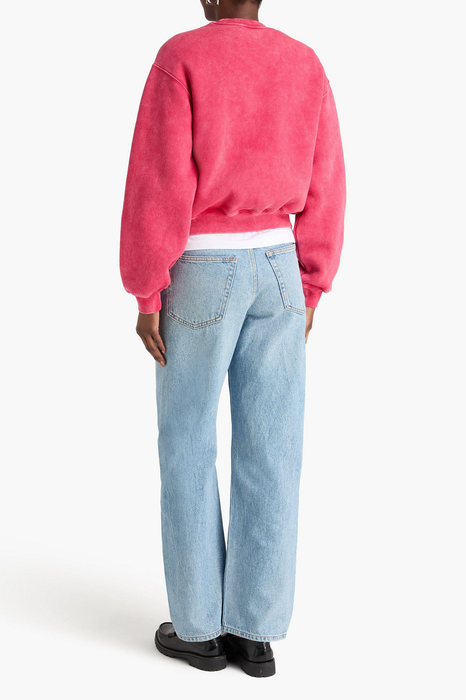  Alexanderwang.t - Sweatshirt „essential“ Aus Baumwollfrottee Mit Print - Pink - Xxs 