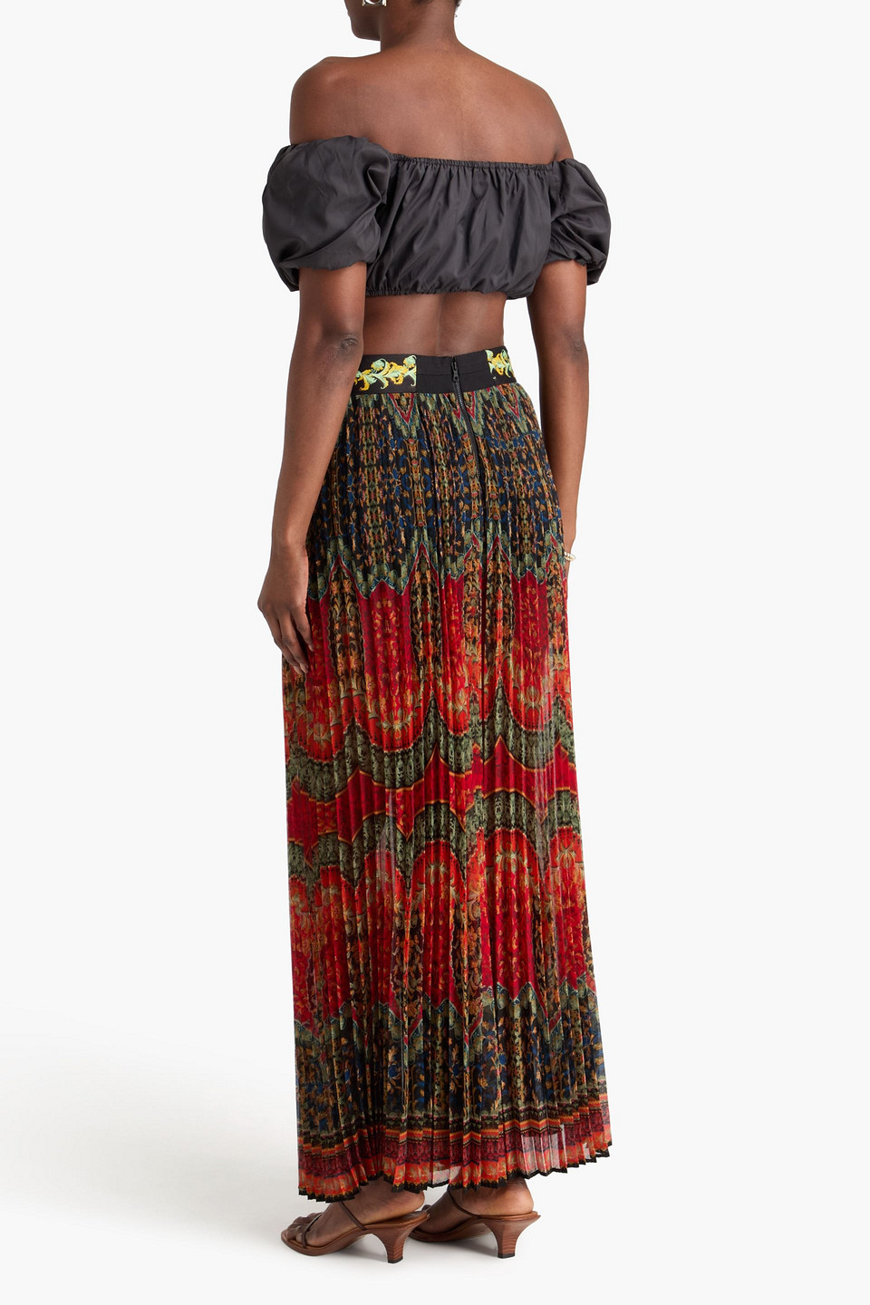  Alice Olivia - Hose „copen“ Mit Weitem Bein Aus Georgette Mit Floralem Print Und Falten - Bunt - Us 0 