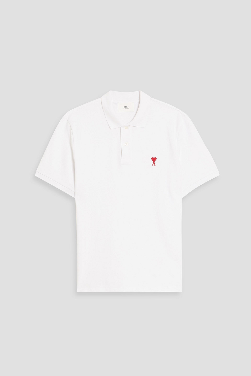 Ami Alexandre Mattiussi Ami Paris Men Cotton Polo Shirt With Iconic Embroidery In White