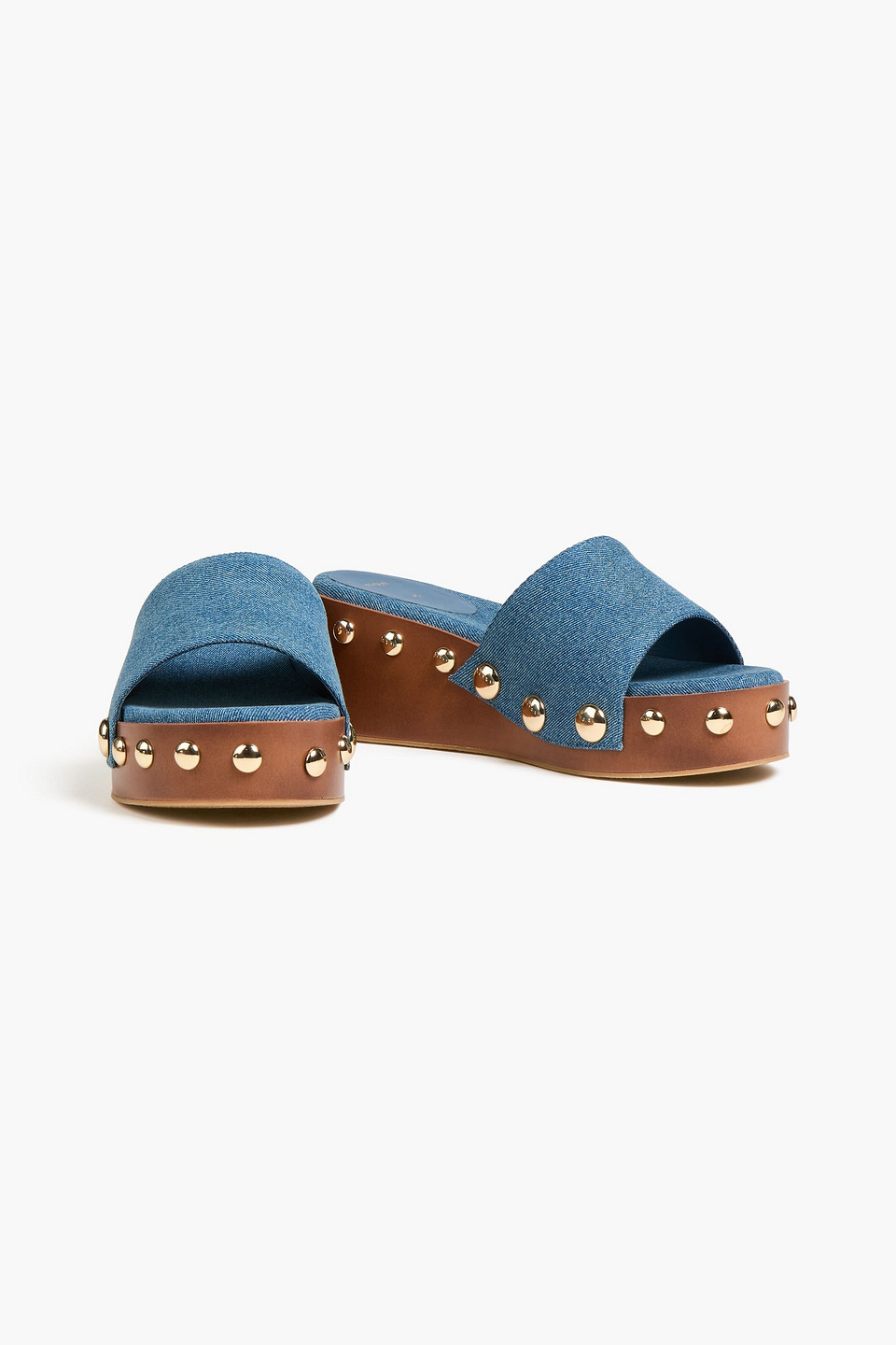  Maje - Embellished Denim Platform Mules - Blue - Eu 36 