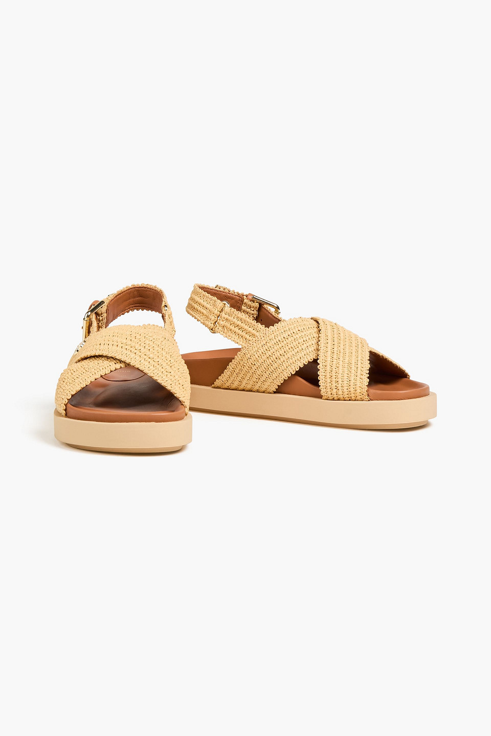  Maje - Raffia Slingback Sandals - Neutral - Eu 36 