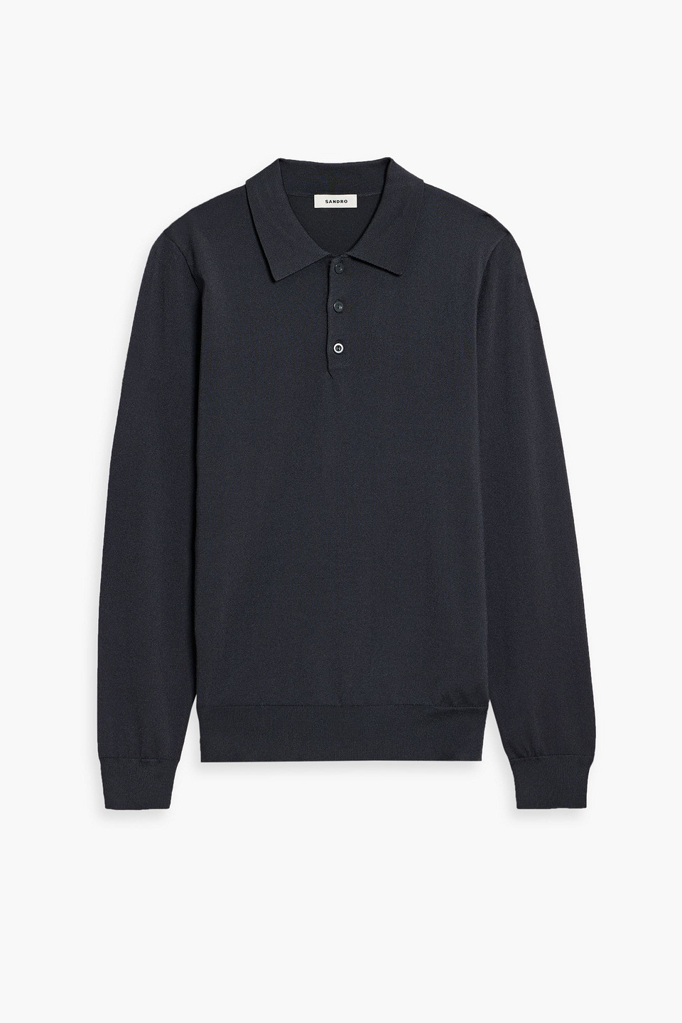 Sandro Knitted Polo Shirt In Gray