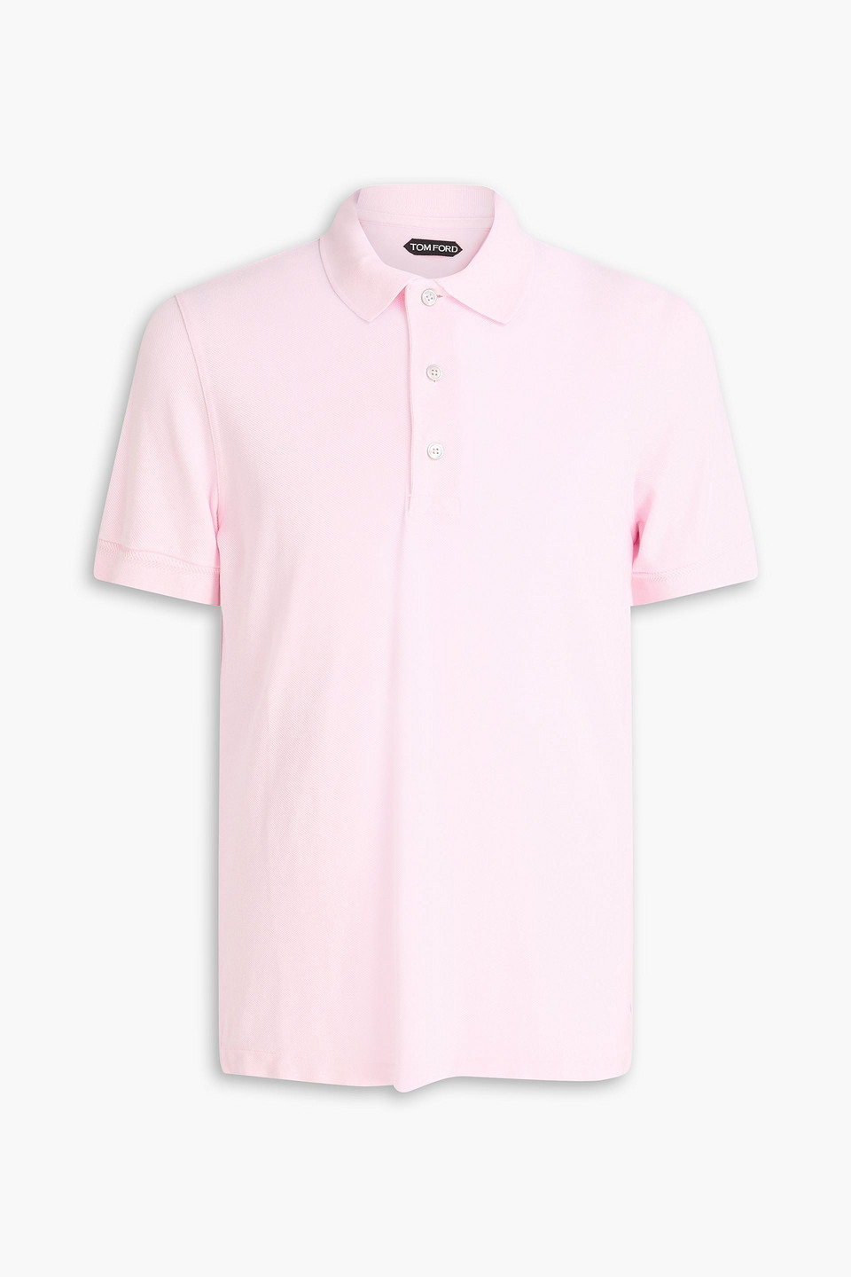 tom ford - lyocell and cotton-blend piqué polo shirt - pink - it 46