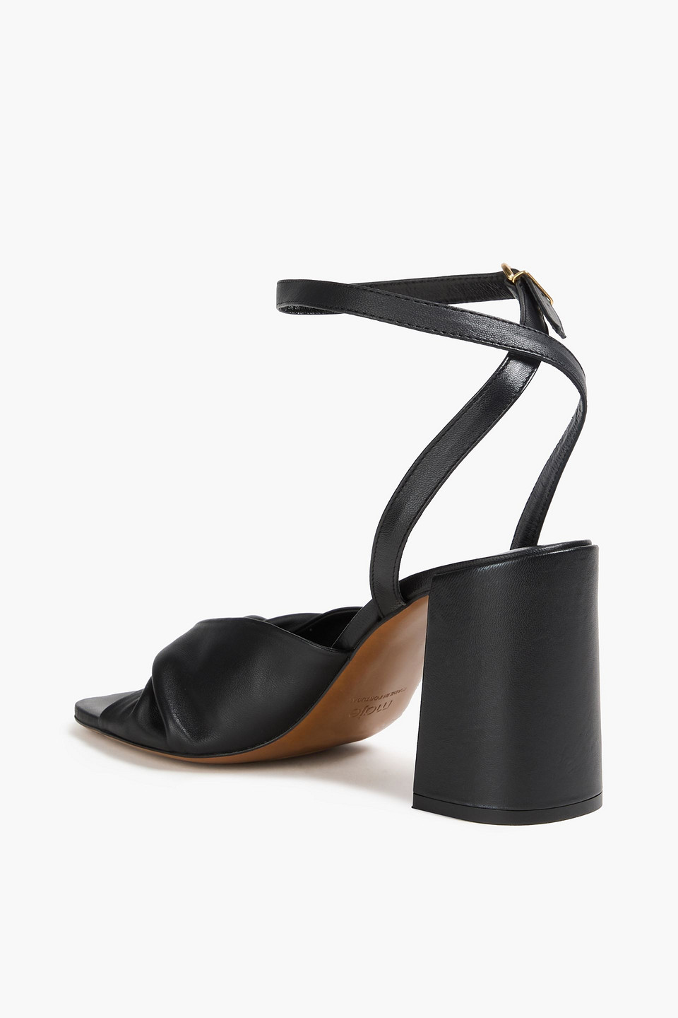  Maje - Twisted Leather Sandals - Black - Eu 36 