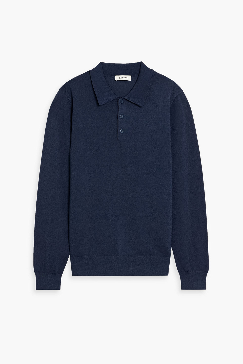 Sandro Knitted Polo Shirt In Black