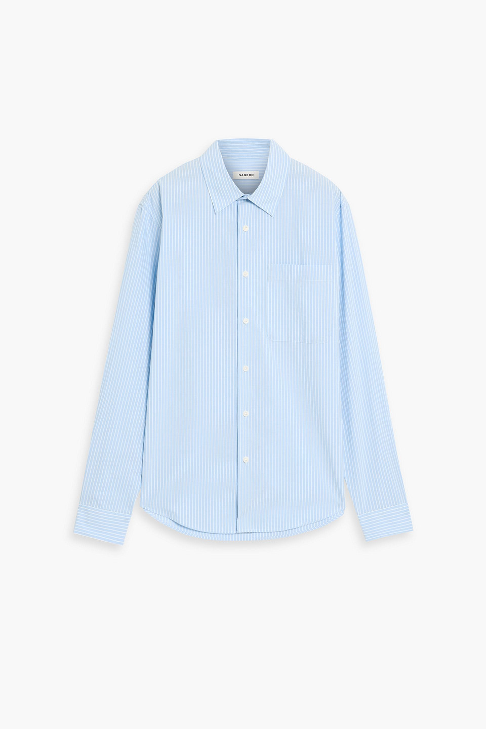 Sandro Striped Cotton-poplin Shirt In Blue