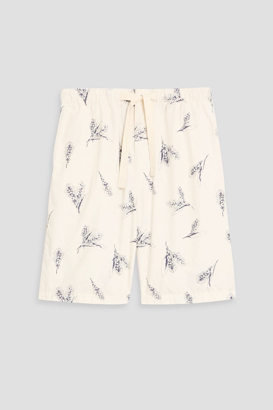 nanamíca - easy printed cotton-blend poplin drawstring shorts - white - 32
