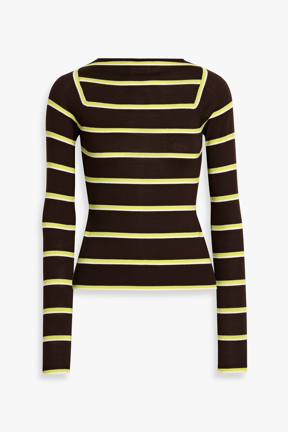 Pucci Striped Wool Top In Brown